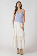 Crochet Lace Detail Maxi Skirt