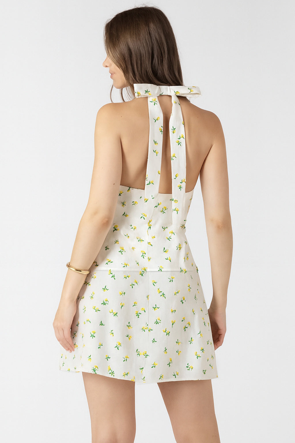 Button Front Lemon Halter Top