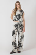 Boxy Palm Leaf Printed Top