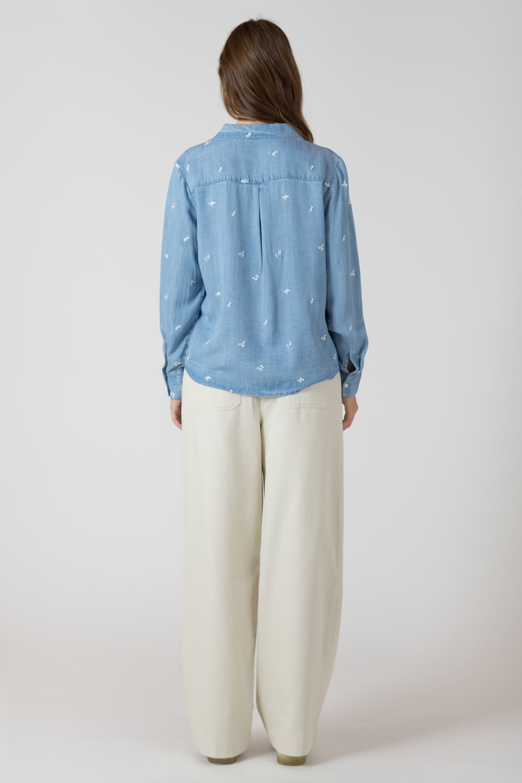 Embroidered Button Front Shirt