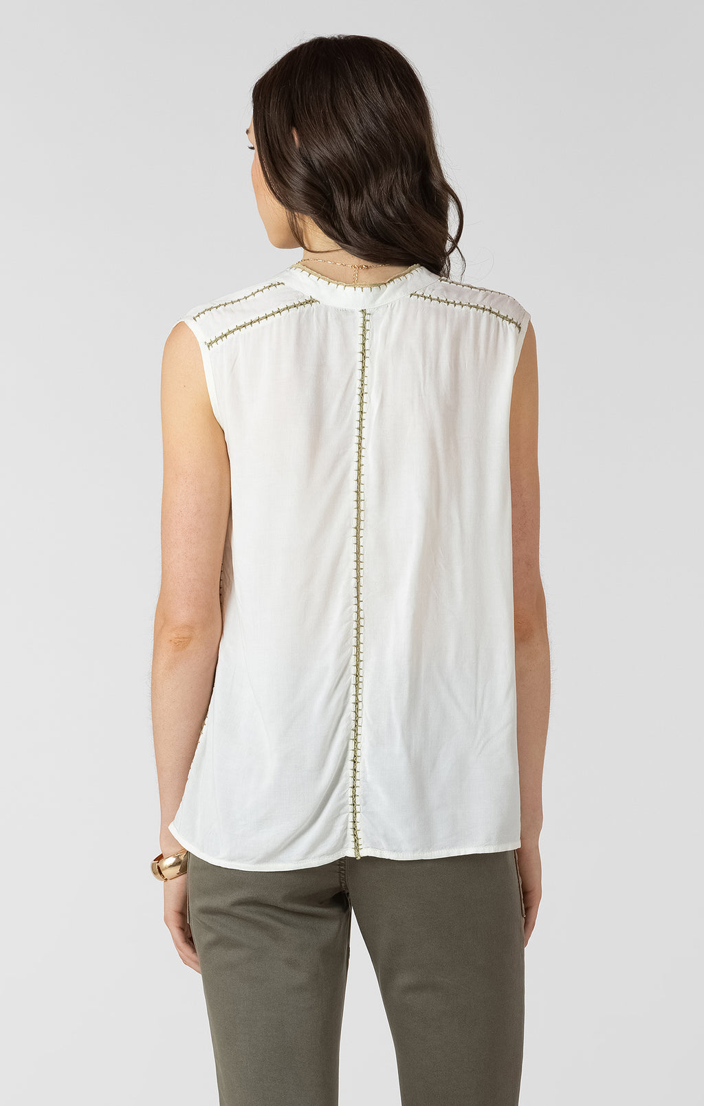 Beaded Contrast Trim Blouse