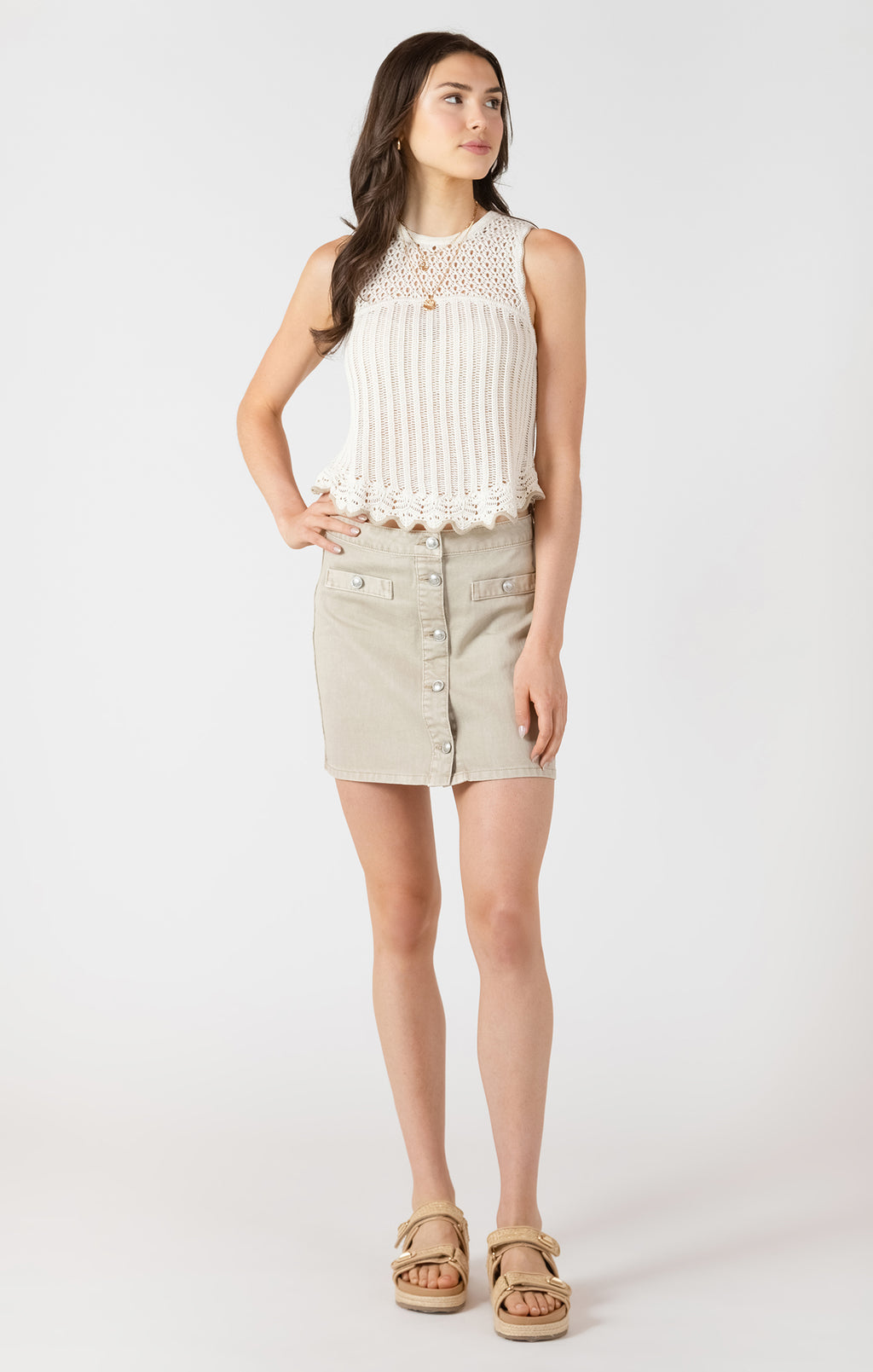Contrast Trim Sweater Tank
