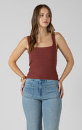 Square-Neck Textured Tank