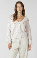 Embroidered Pointelle Cardigan