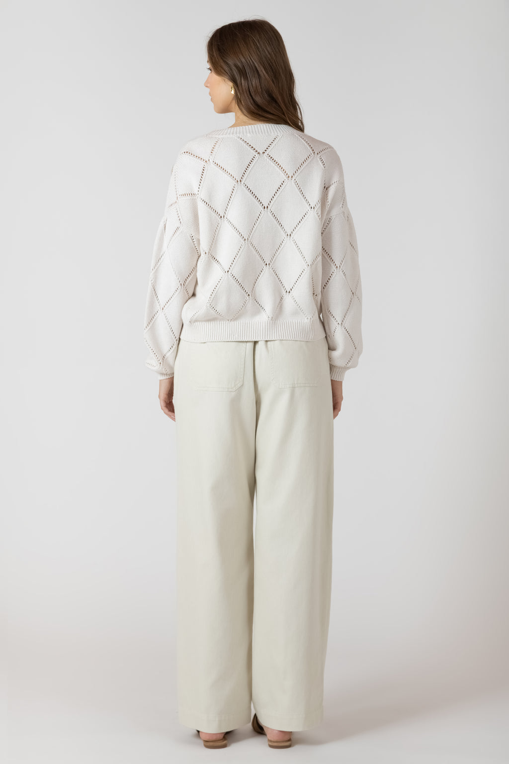 Embroidered Pointelle Cardigan