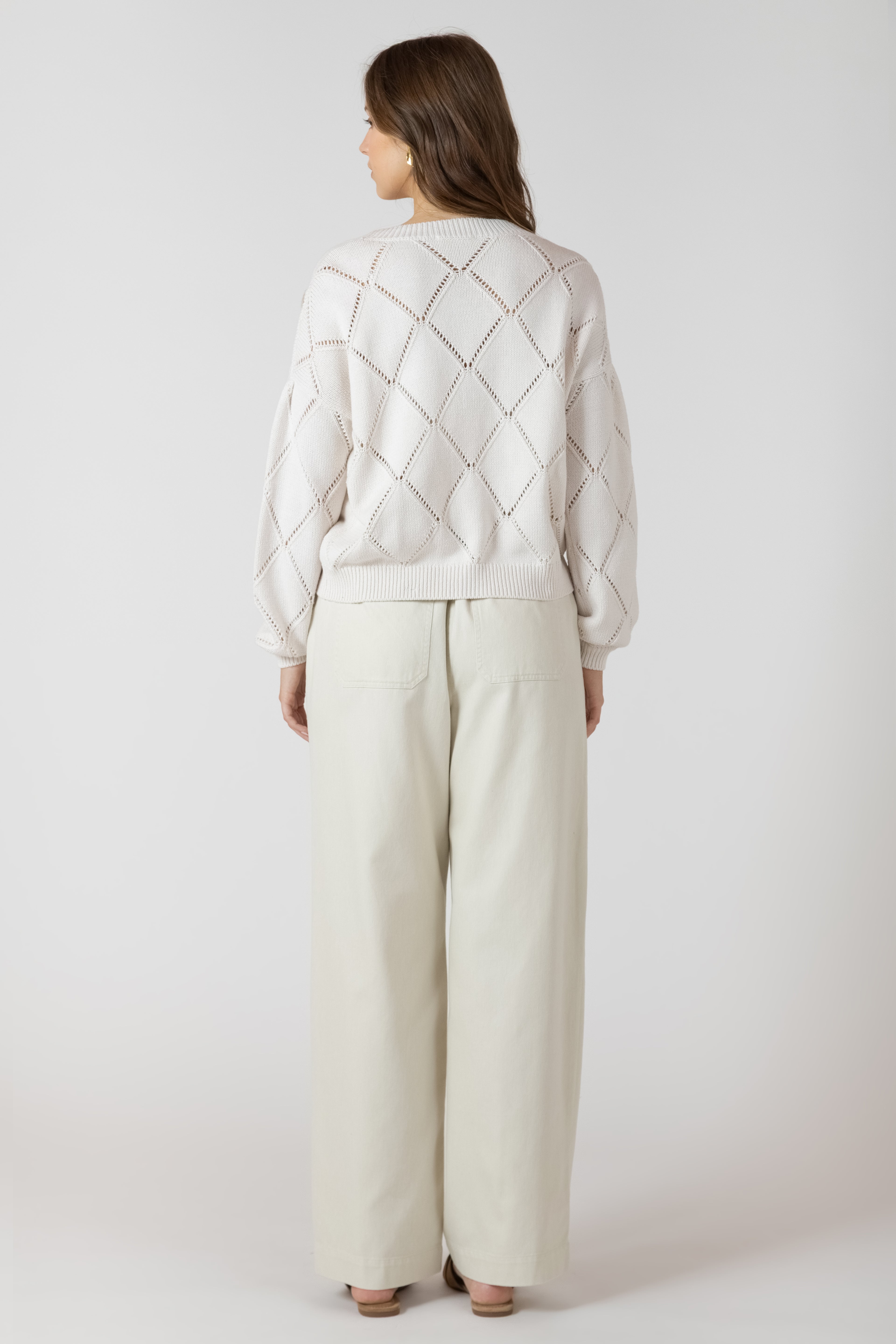 Embroidered Pointelle Cardigan