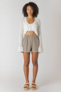 Tie Front Cropped Crochet Cardigan