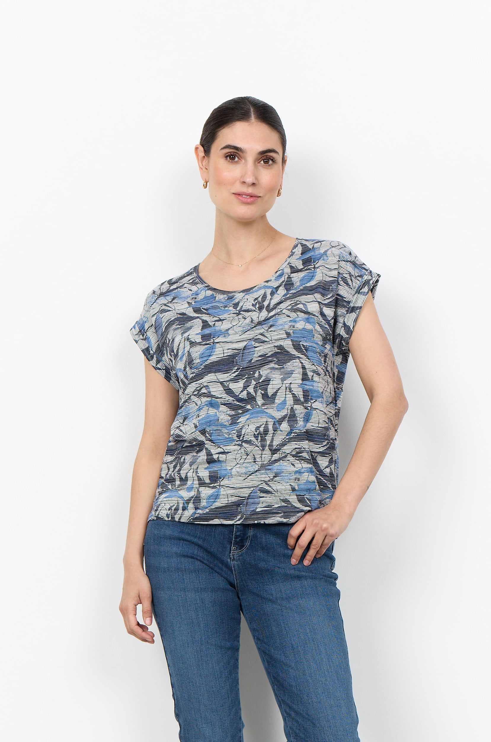 Galina Abstract Print Short Sleeve Shirt