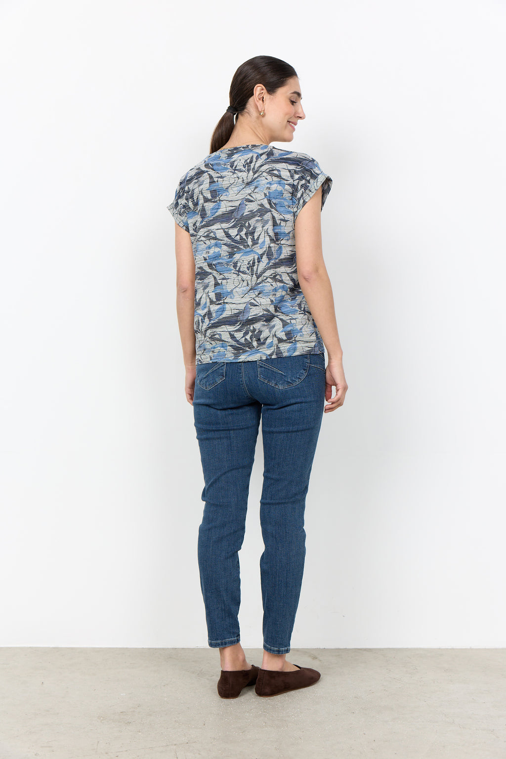 Galina Abstract Print Short Sleeve Shirt