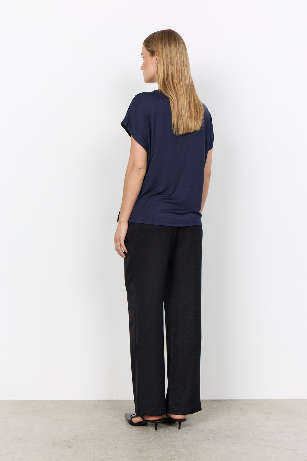 Thilde Silky Gathered Neckline Loose Blouse
