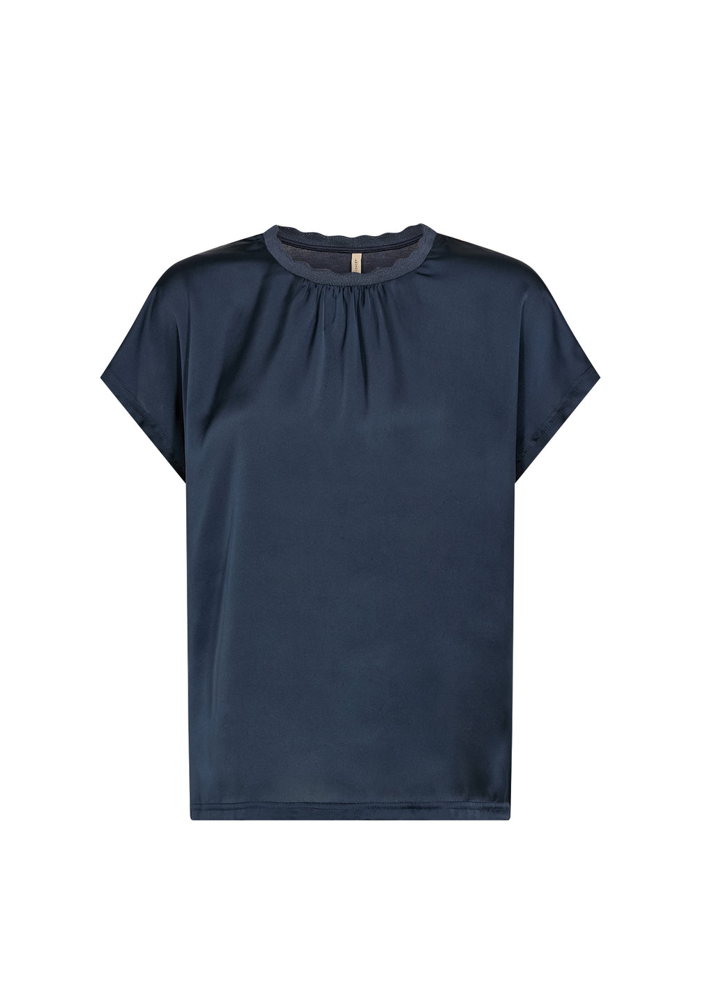 Thilde Silky Gathered Neckline Loose Blouse