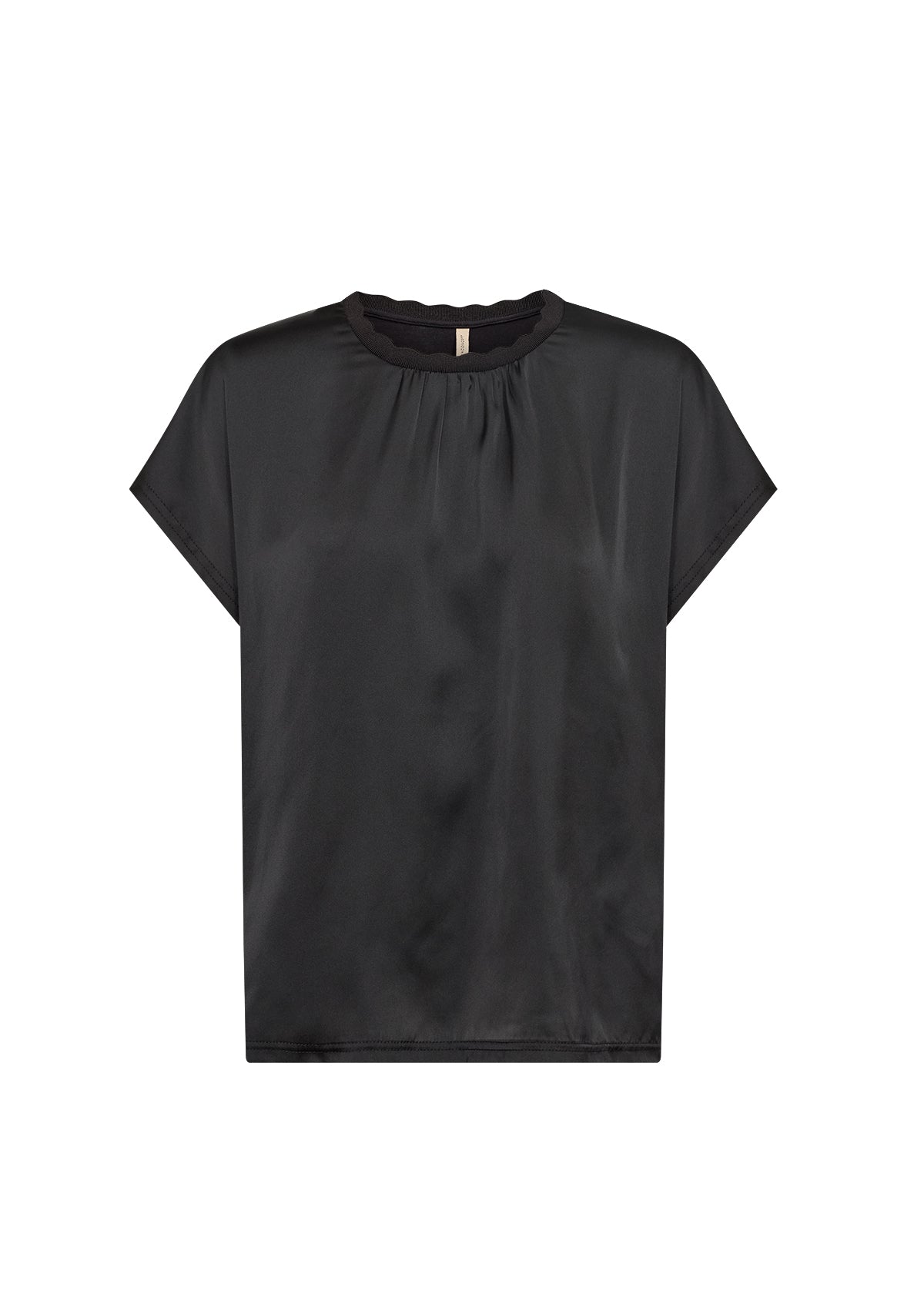 Thilde Silky Gathered Neckline Loose Blouse
