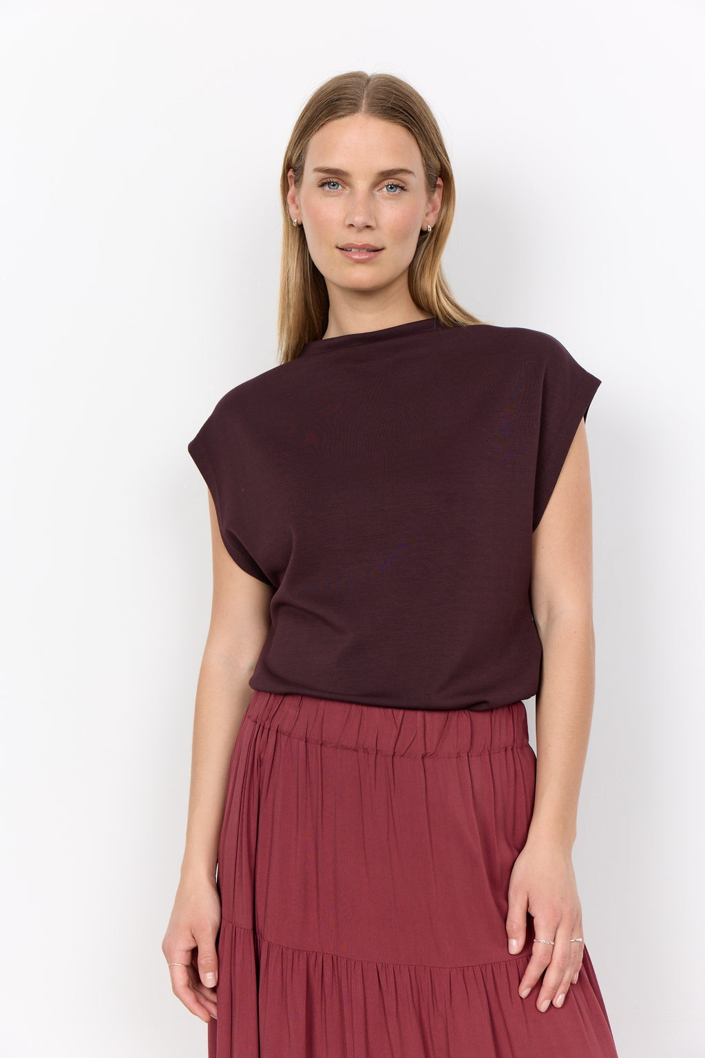 Banu Soft Sleeveless Mock Neck Top