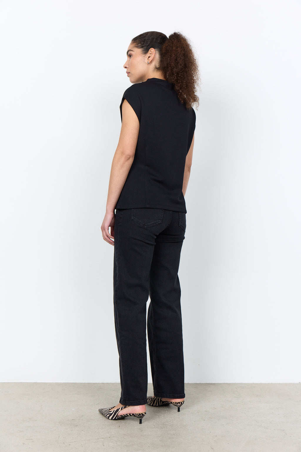 Banu Soft Sleeveless Mock Neck Top