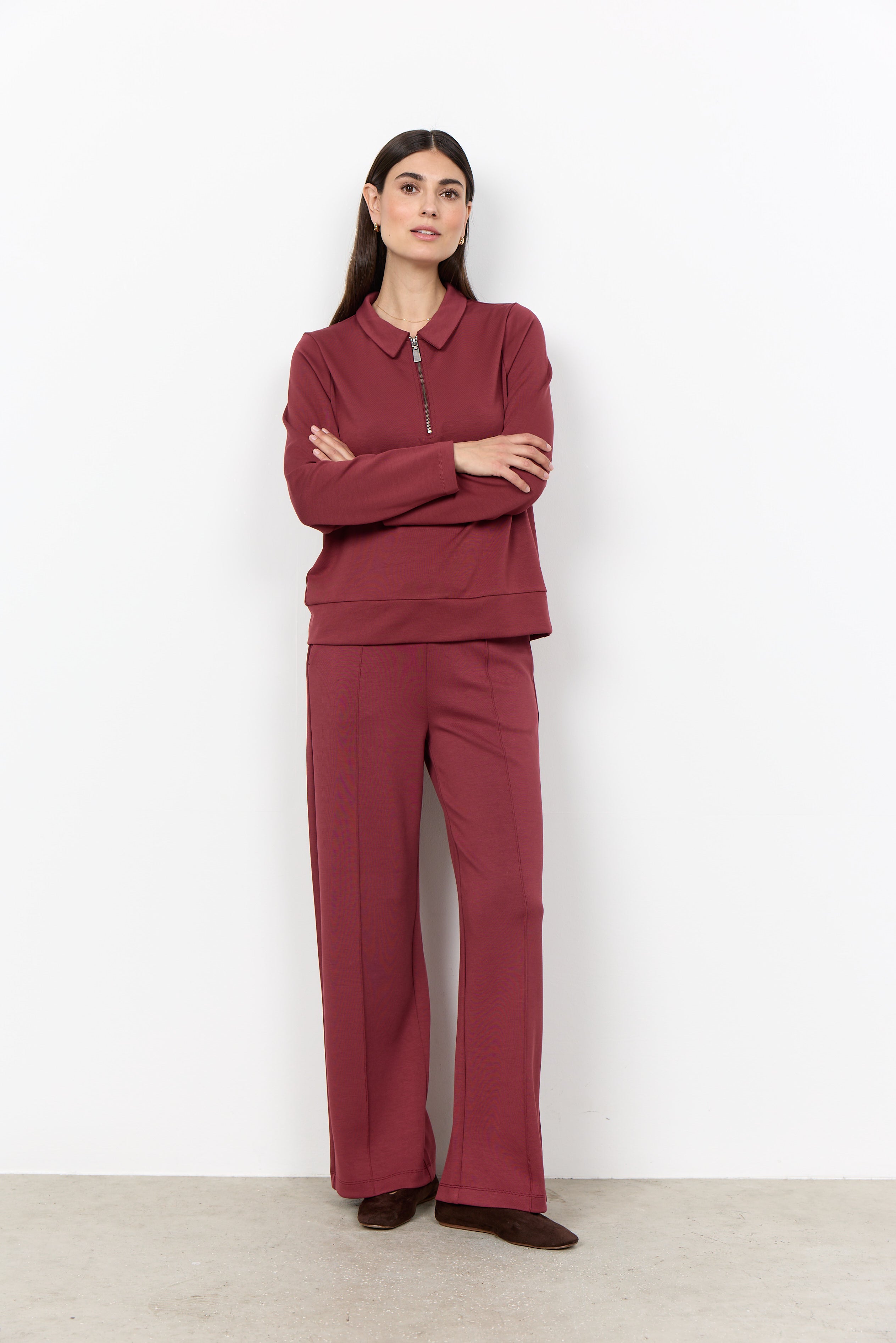 Banu Soft Quarter Zip Long Sleeve Top