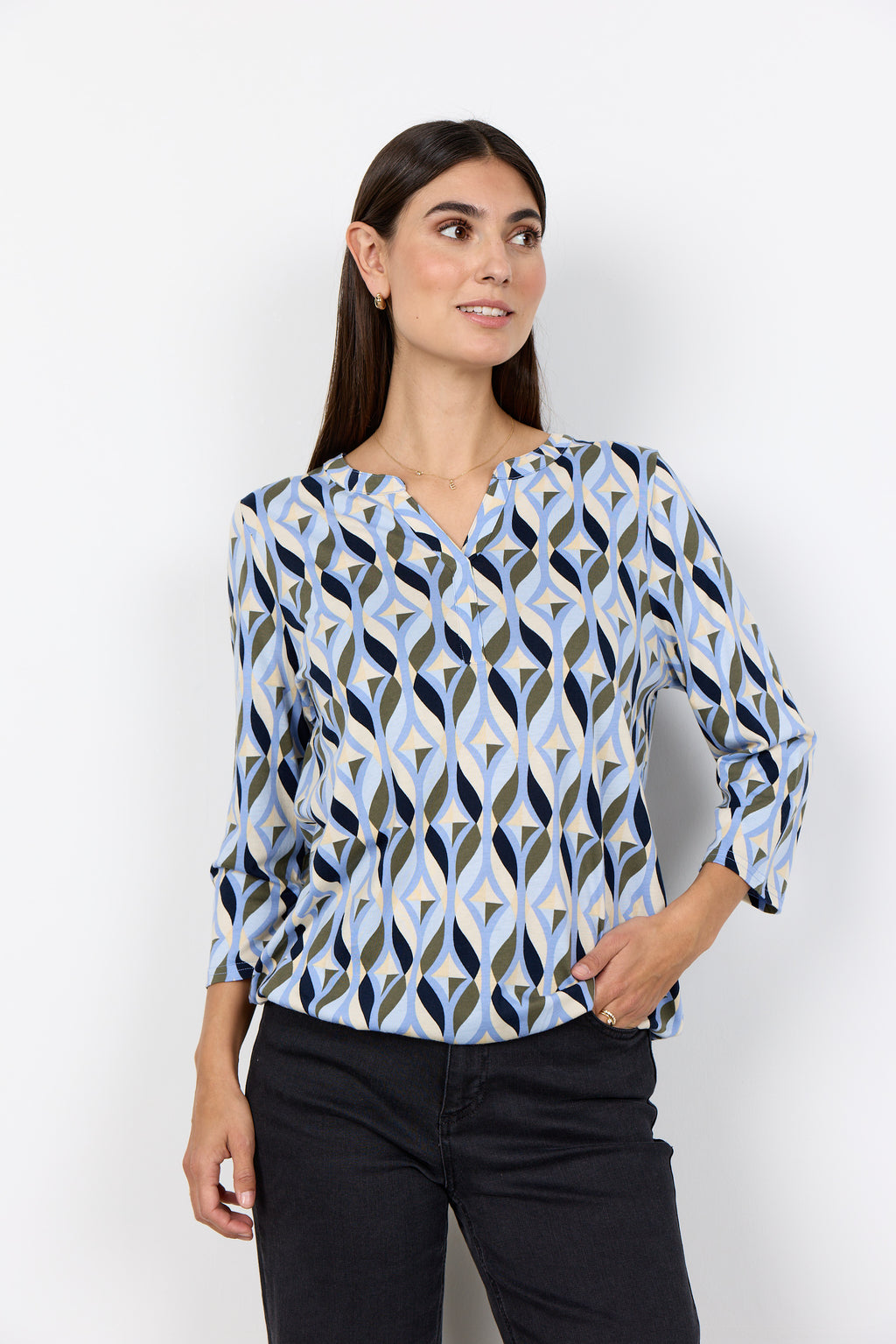 Felicity 3/4 Sleeve Abstract Blouse