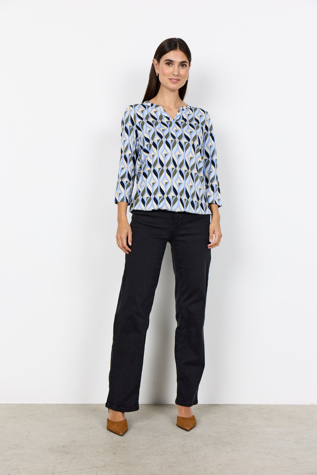 Felicity 3/4 Sleeve Abstract Blouse
