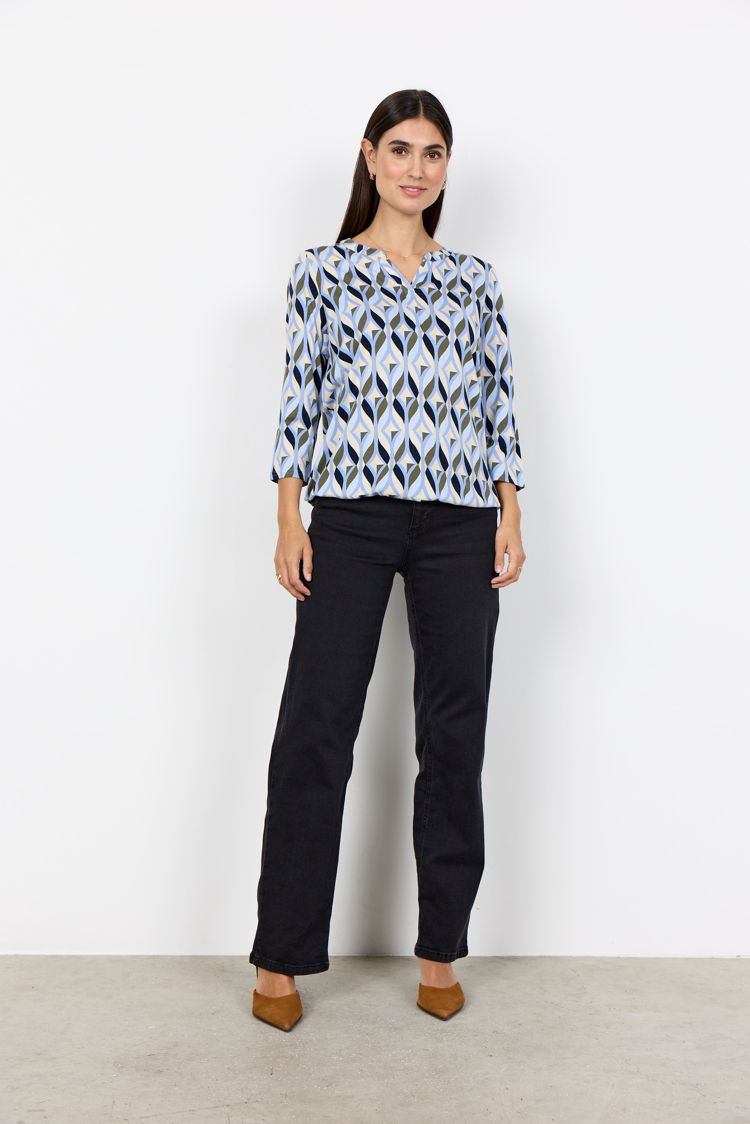 Felicity 3/4 Sleeve Abstract Blouse