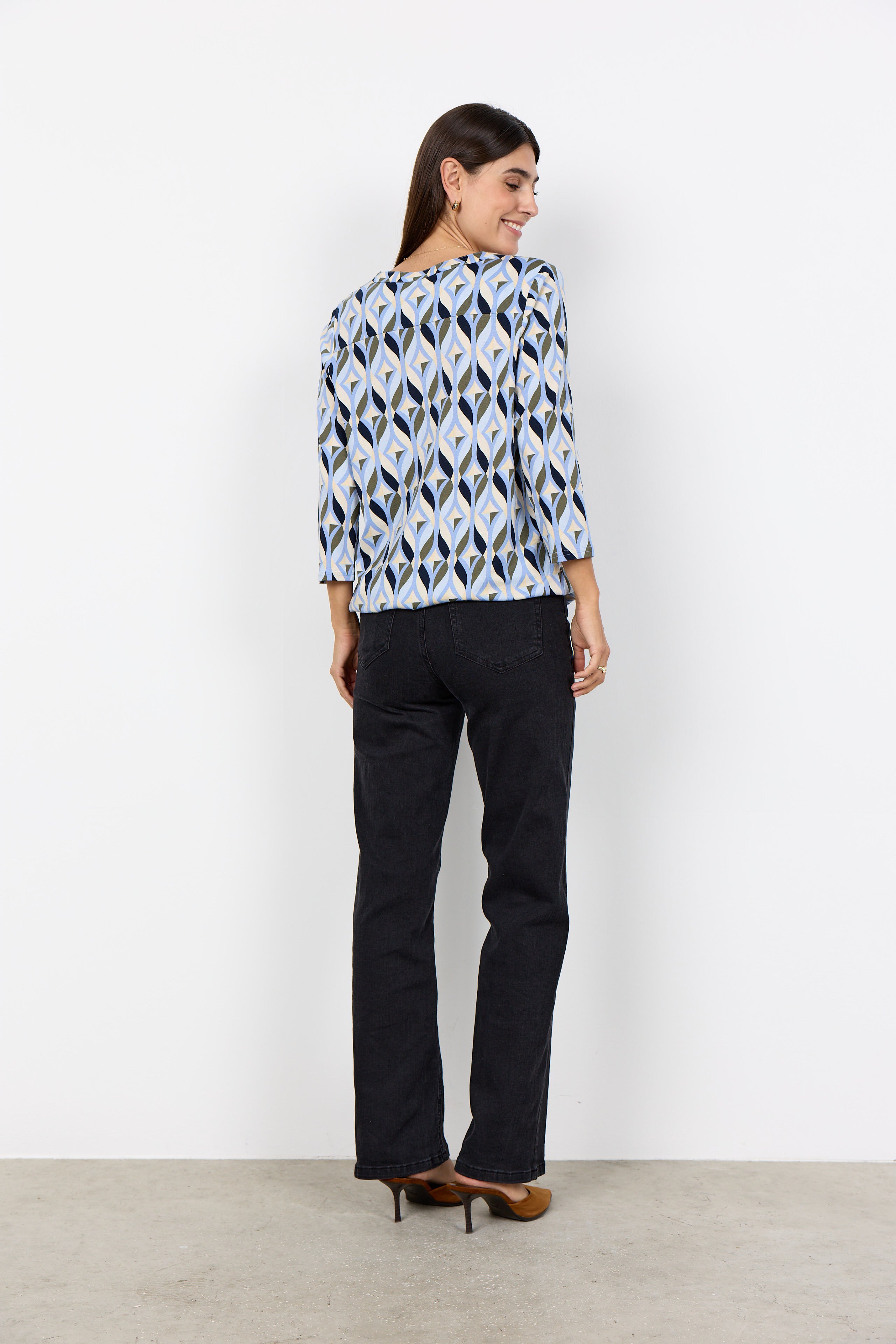 Felicity 3/4 Sleeve Abstract Blouse