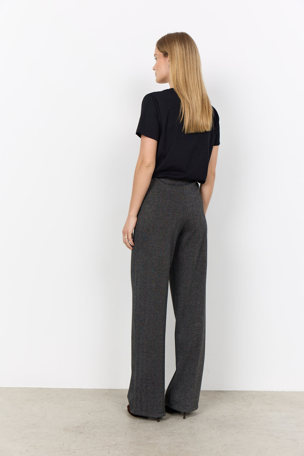 Hebe Straight Leg Textured Print Pant