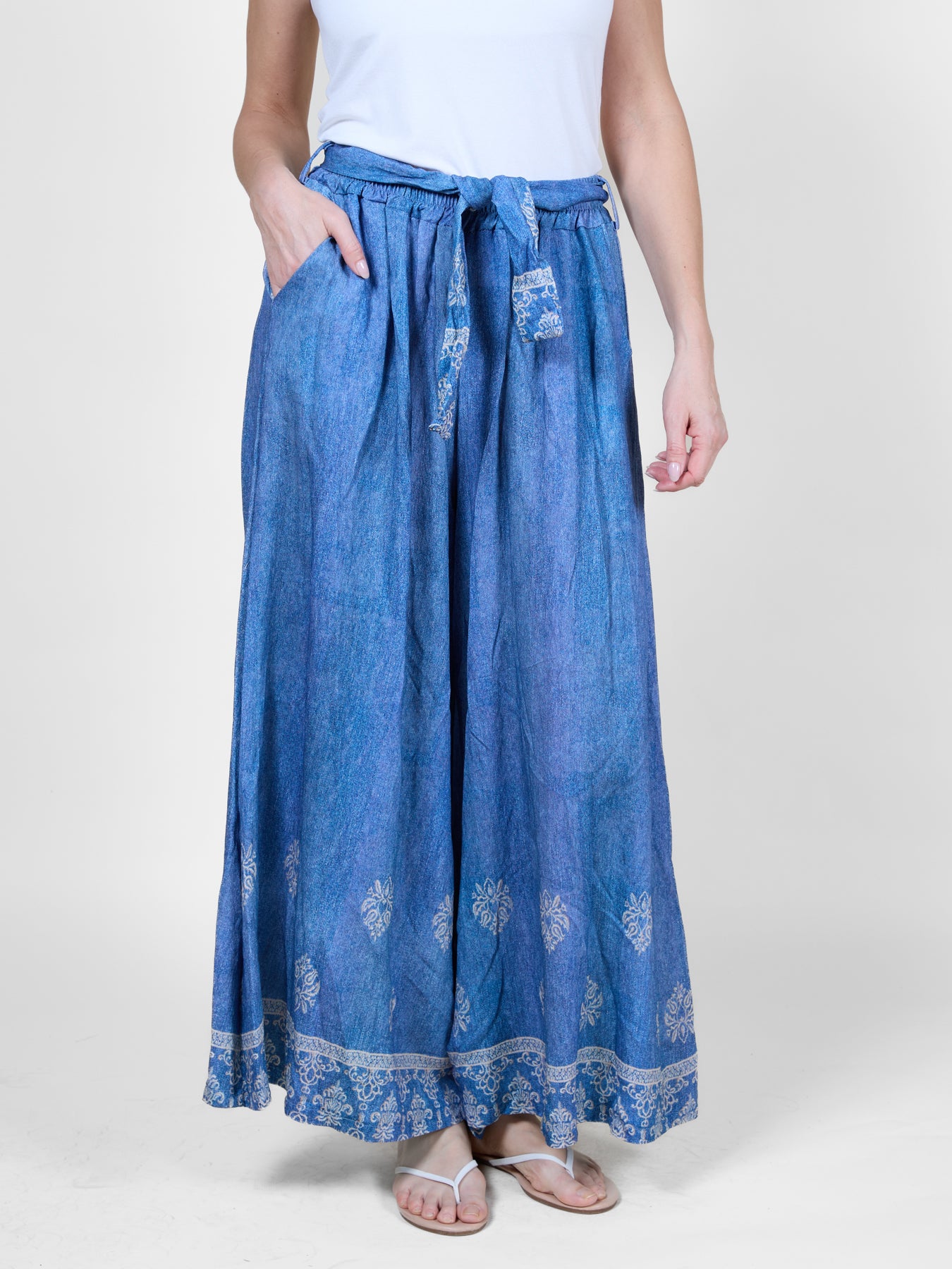Pull on Border Print Pant