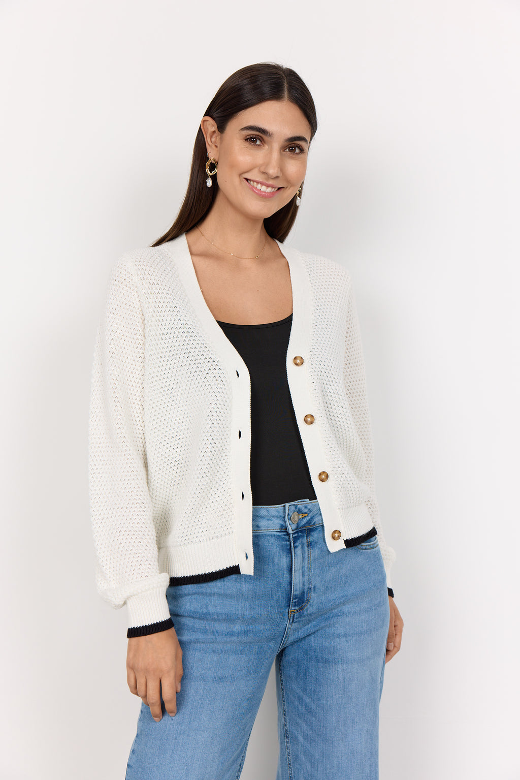 Perry Contrast Cuff Cardigan