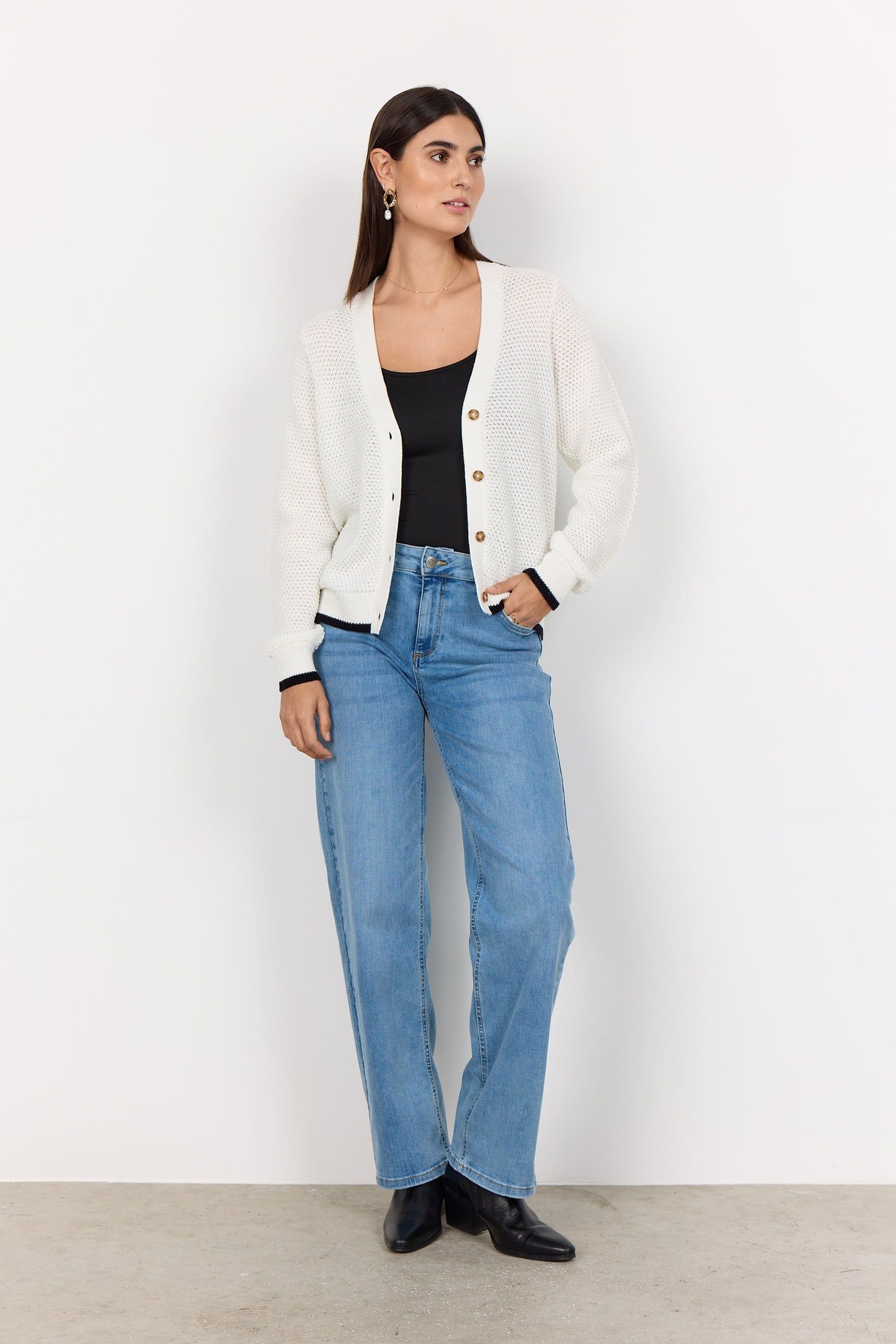 Perry Contrast Cuff Cardigan