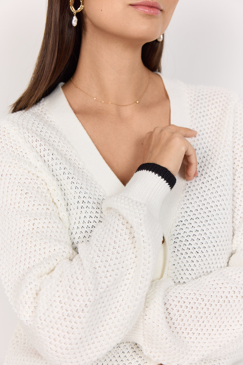 Perry Contrast Cuff Cardigan