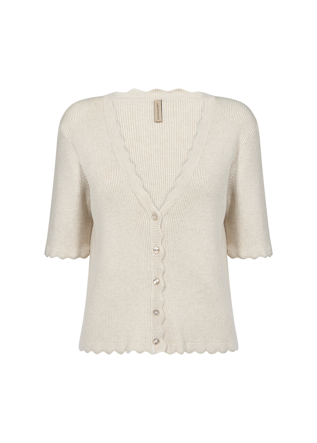 Dollie Scalloped V-Neck Cardigan
