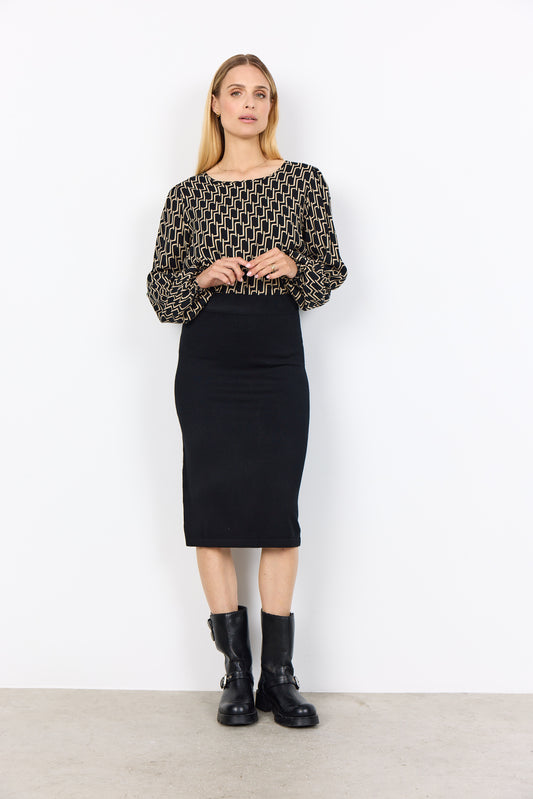 Dollie Knee Length Knit Pencil Skirt
