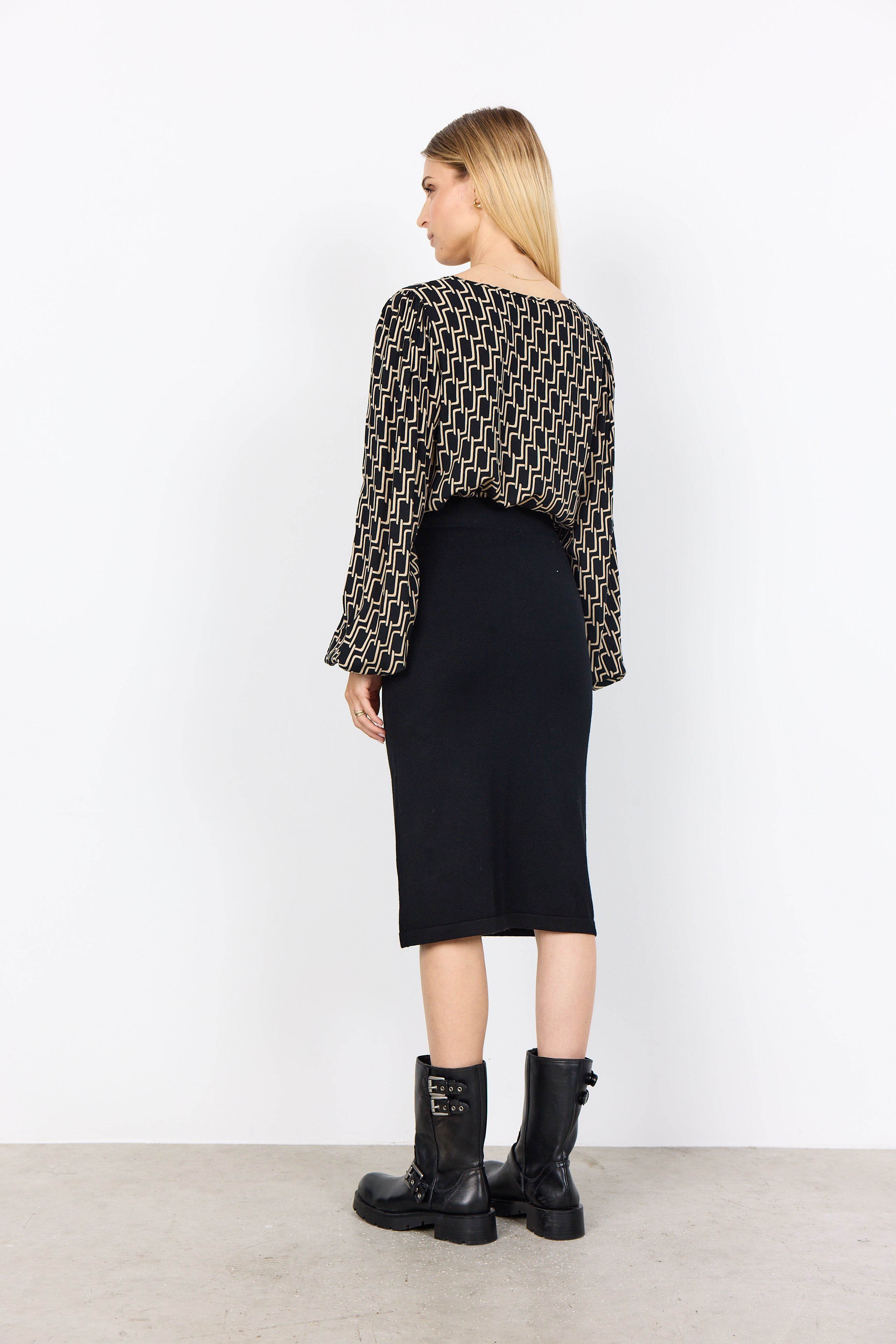 Dollie Knee Length Knit Pencil Skirt