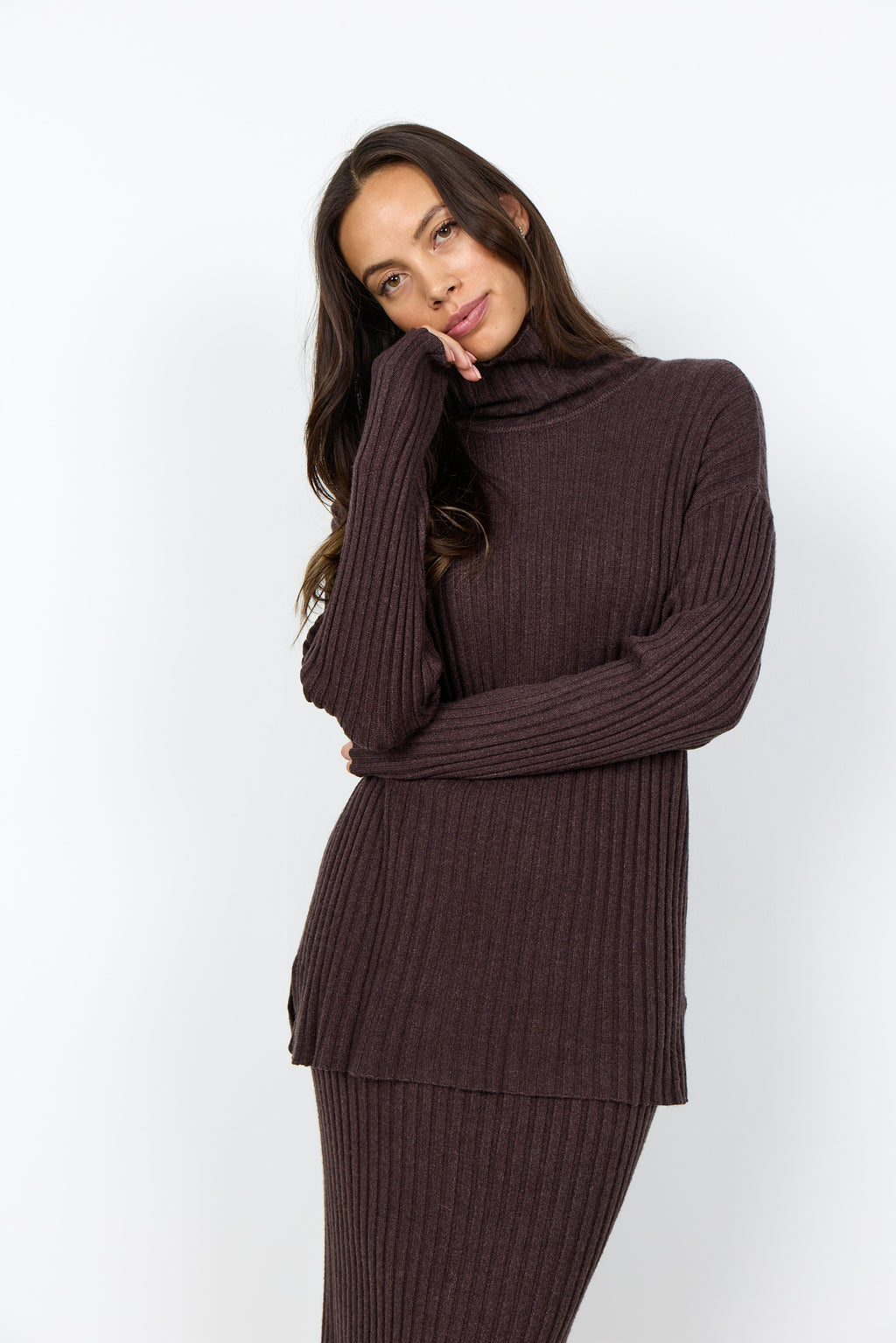 Kanita Ribbed Knit Mock Neck Pullover