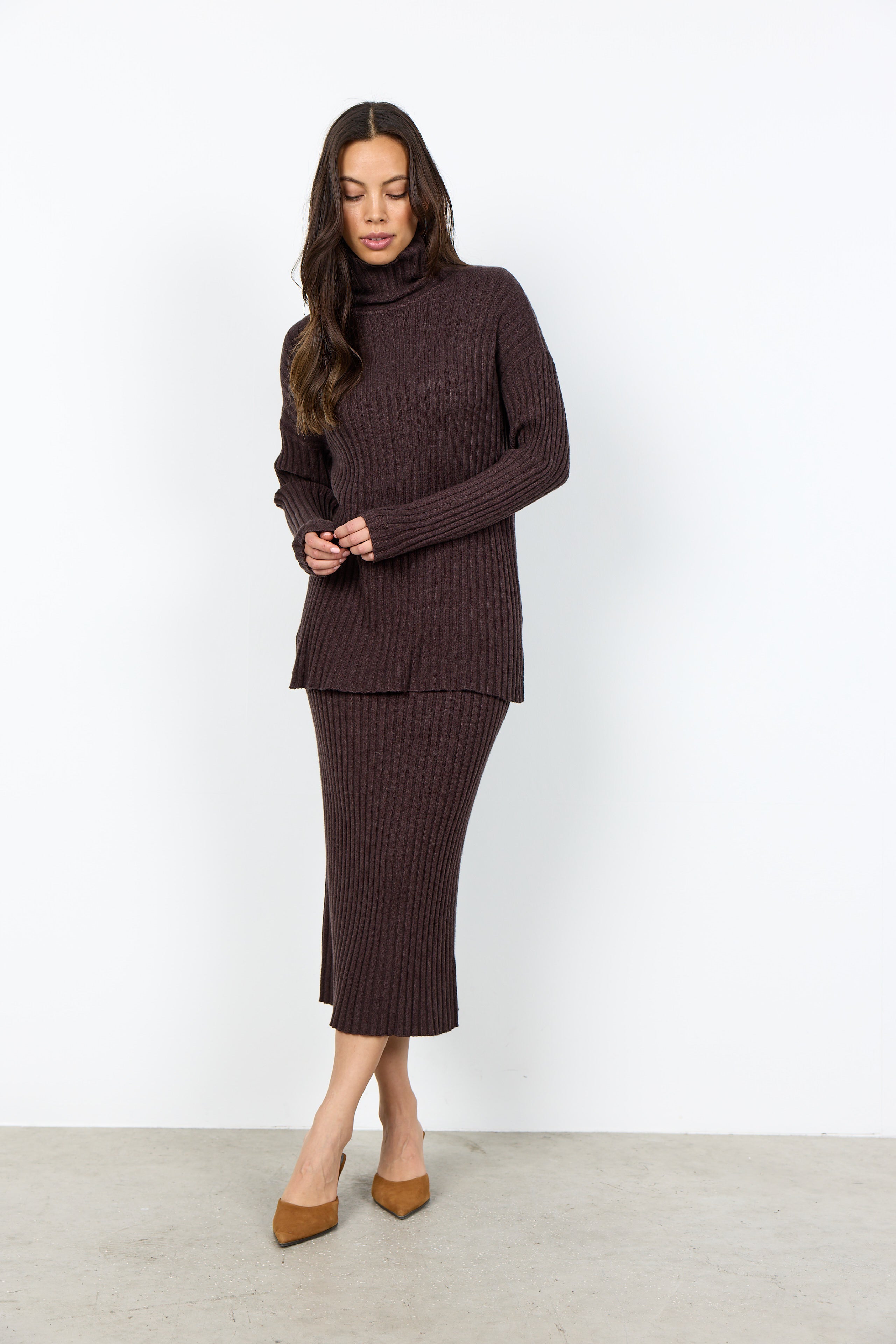 Kanita Ribbed Knit Mock Neck Pullover