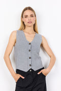 Kanita Ribbed Button Up Knit Vest