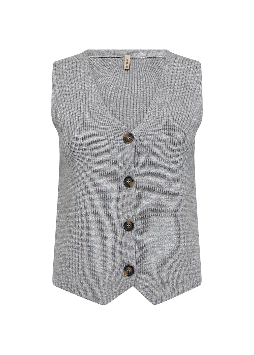 Kanita Ribbed Button Up Knit Vest