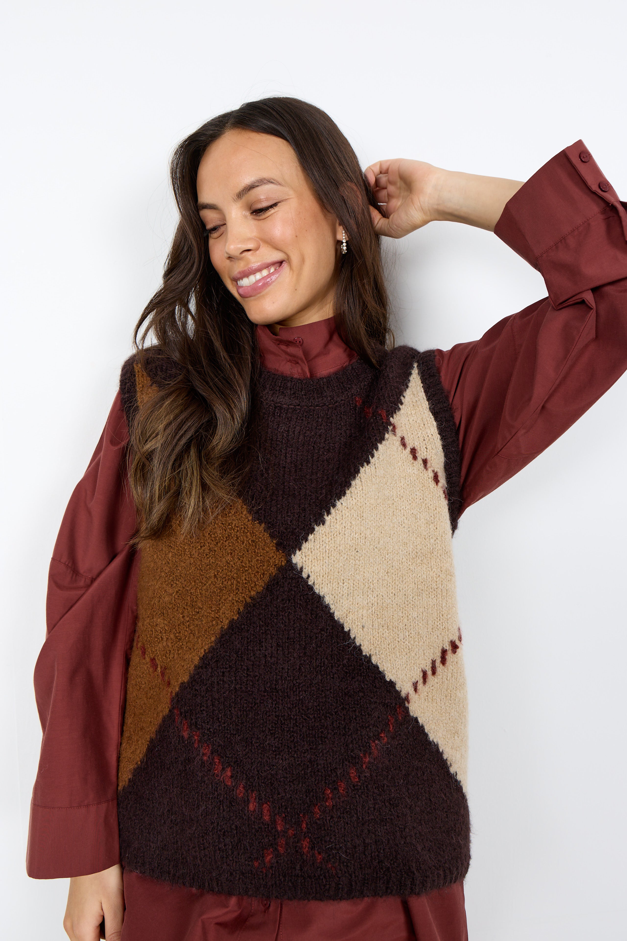 Hacer Argyle Crewneck Sweater Vest
