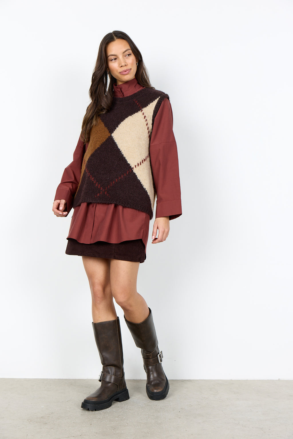 Hacer Argyle Crewneck Sweater Vest