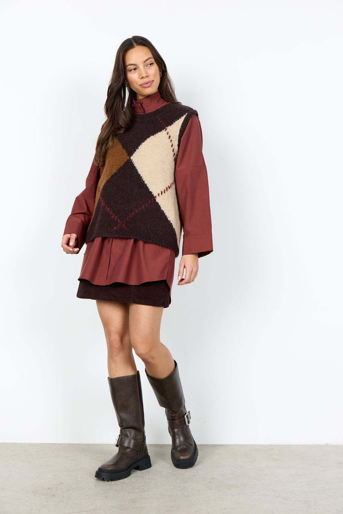 Hacer Argyle Crewneck Sweater Vest
