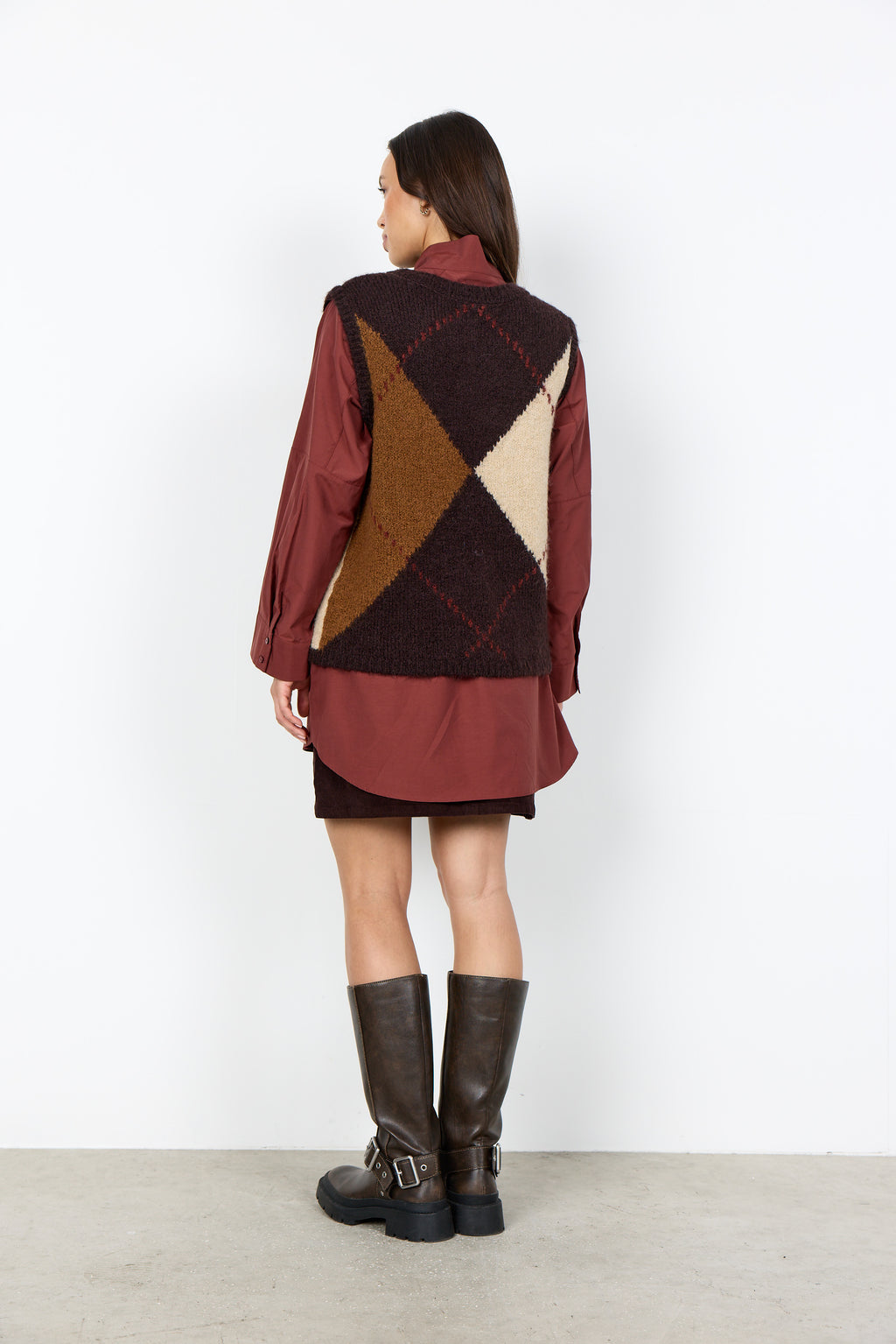 Hacer Argyle Crewneck Sweater Vest