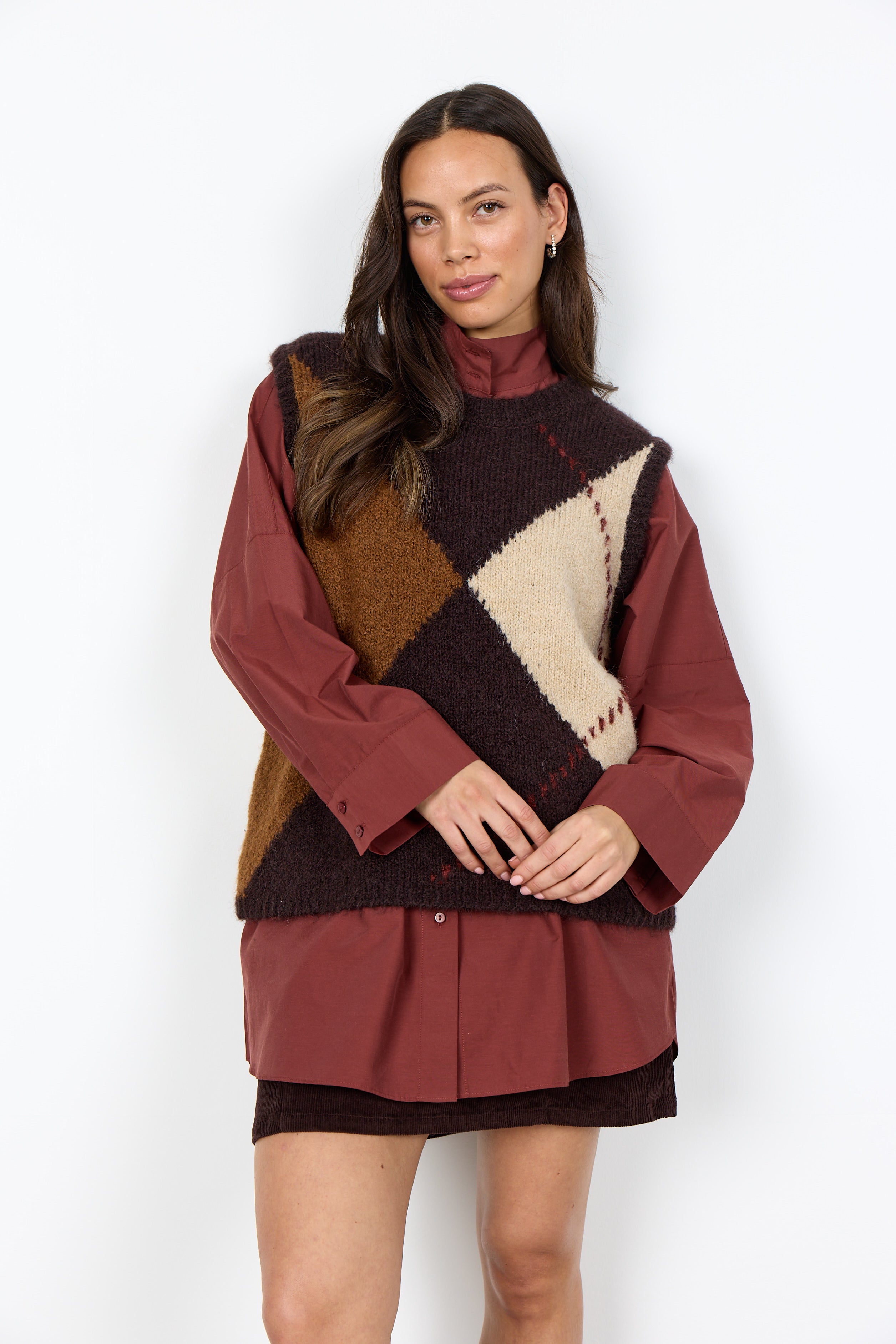 Hacer Argyle Crewneck Sweater Vest
