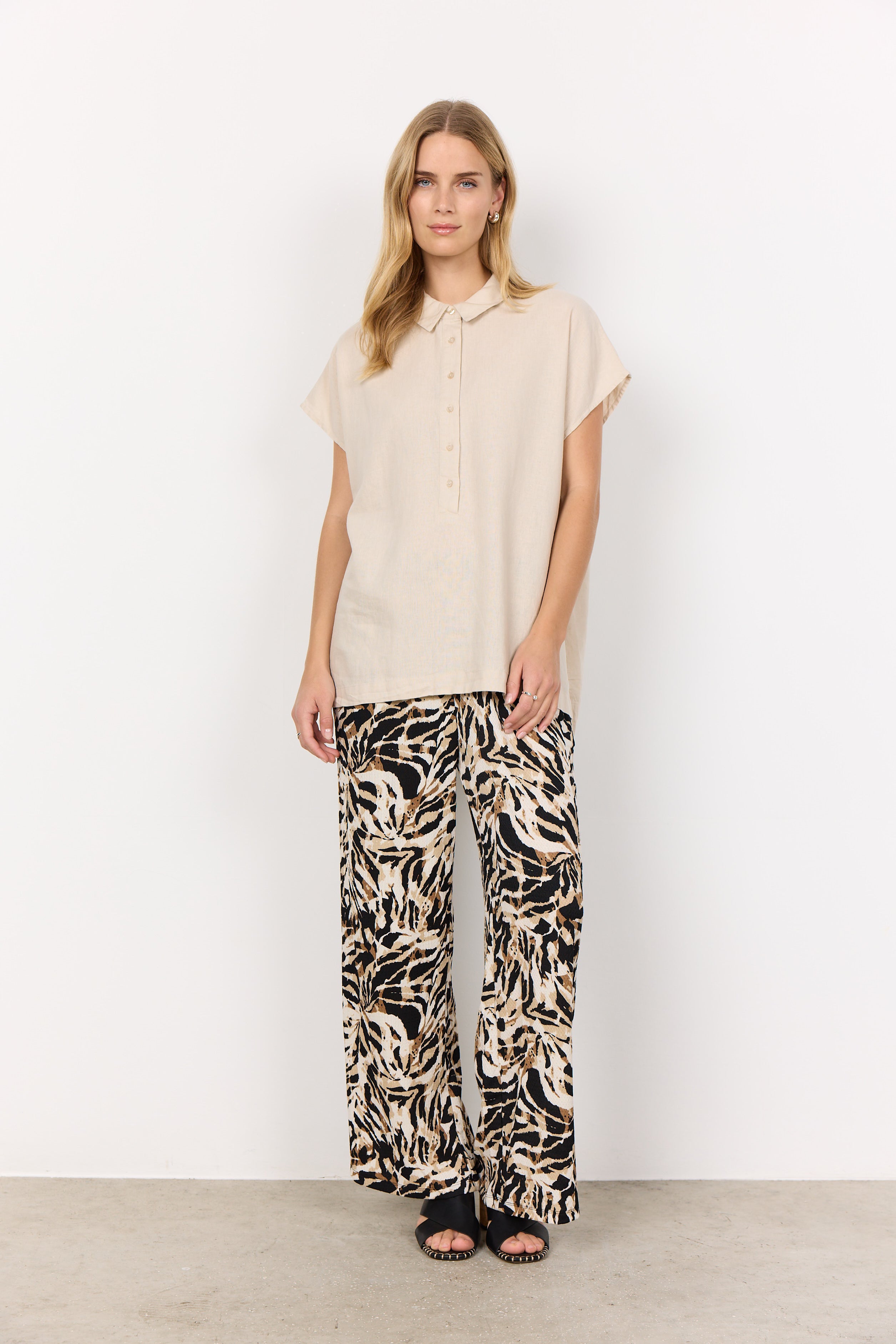 Ina Linen Blend Button-Up Shirt