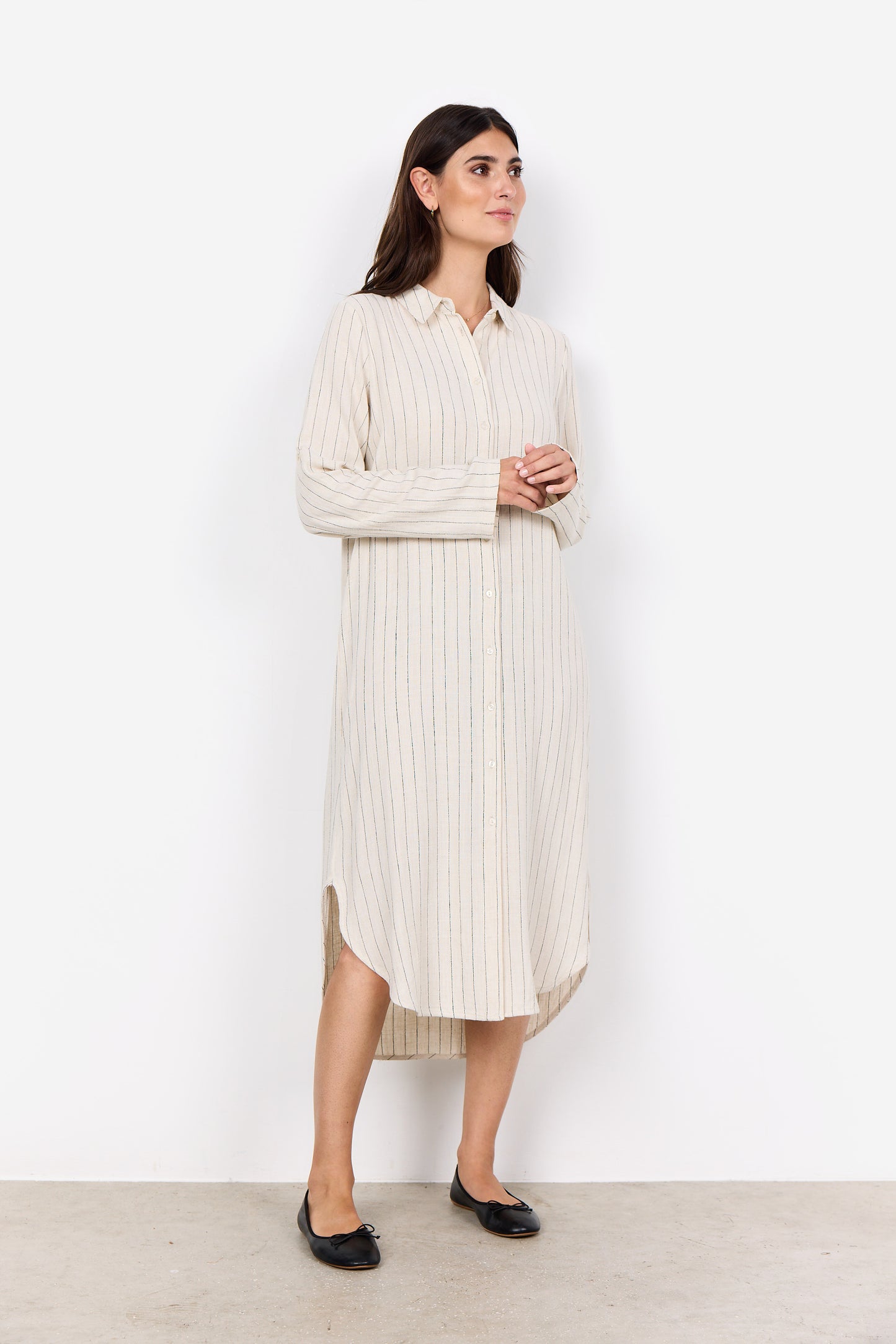 Poula Collared Midi Shirt Dress