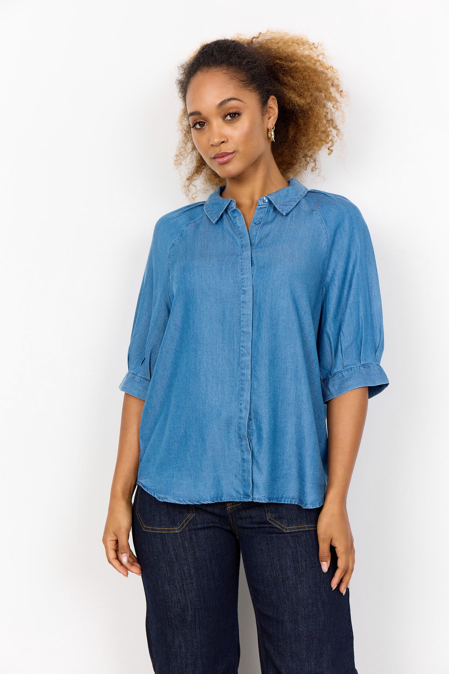 Liv 3/4 Sleeve Soft Denim Shirt