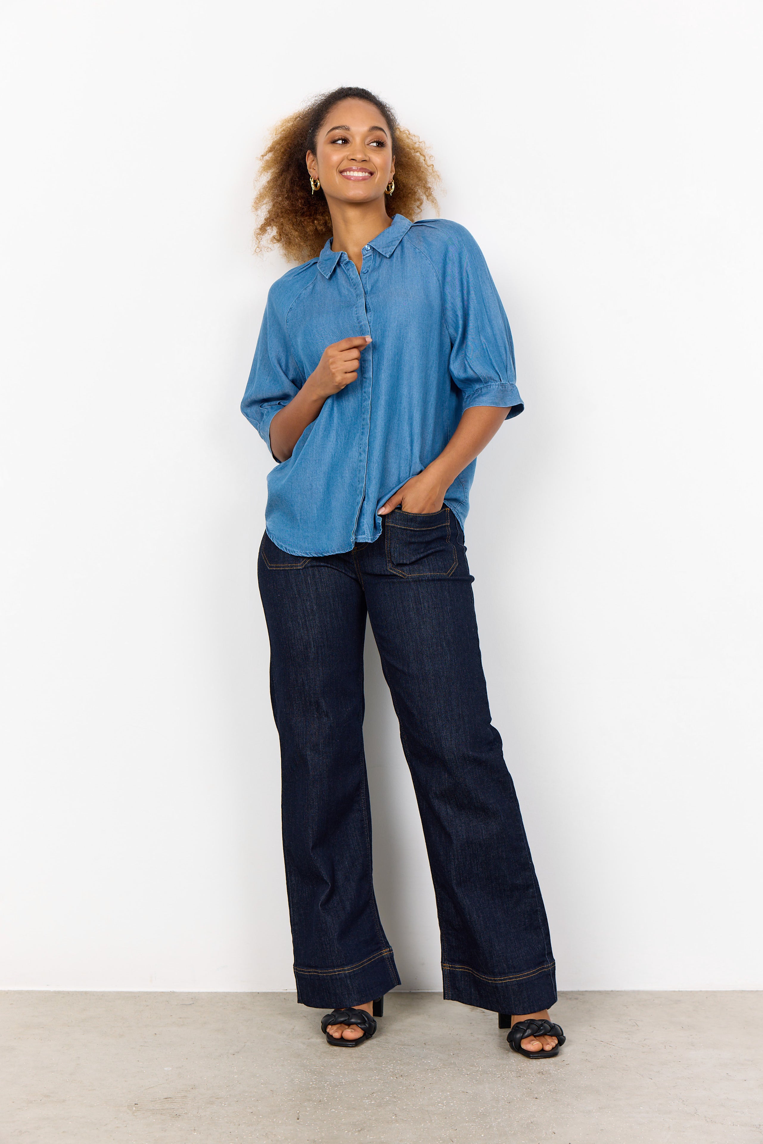 Liv 3/4 Sleeve Soft Denim Shirt