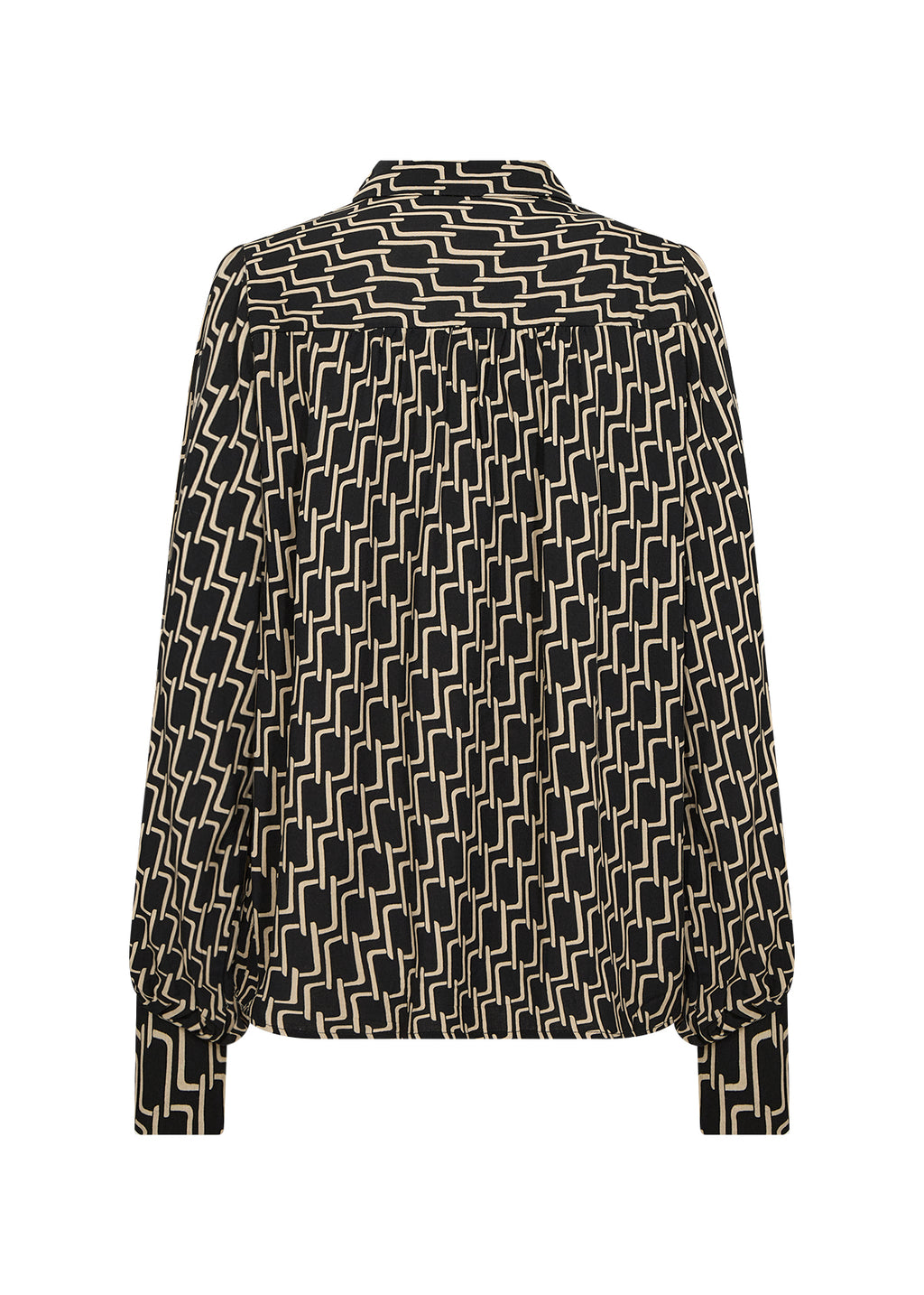 Varla Geometric Print Button Up Shirt