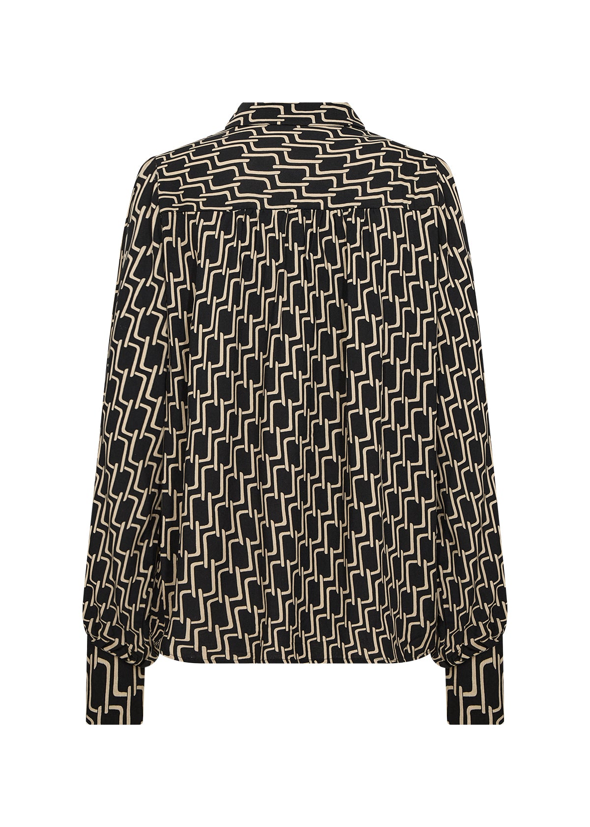 Varla Geometric Print Button Up Shirt