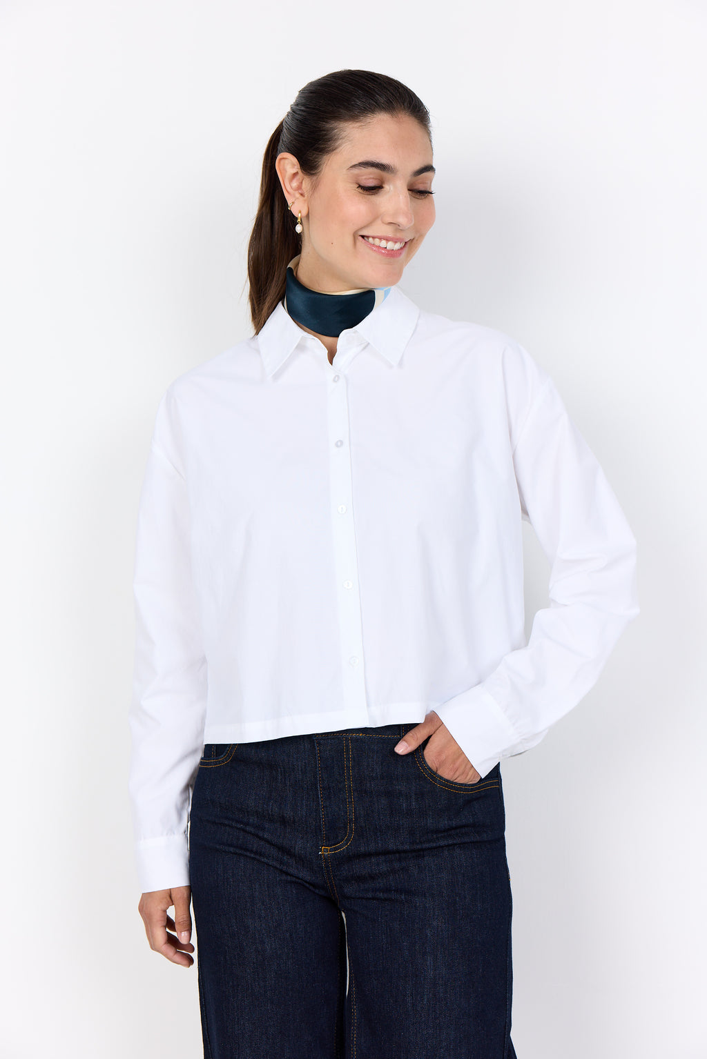 Netti Cropped Button-Down Shirt