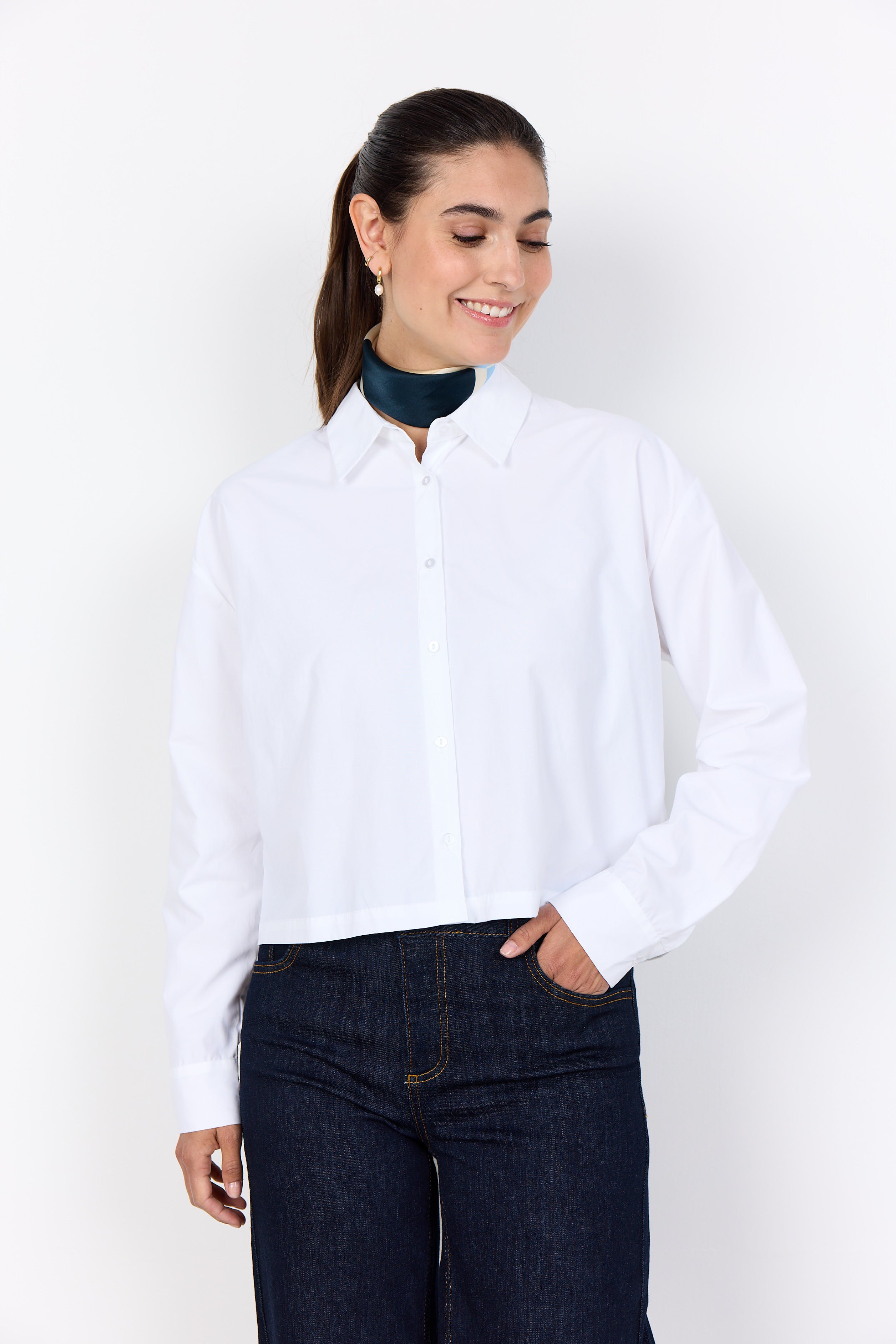 Netti Cropped Button-Down Shirt