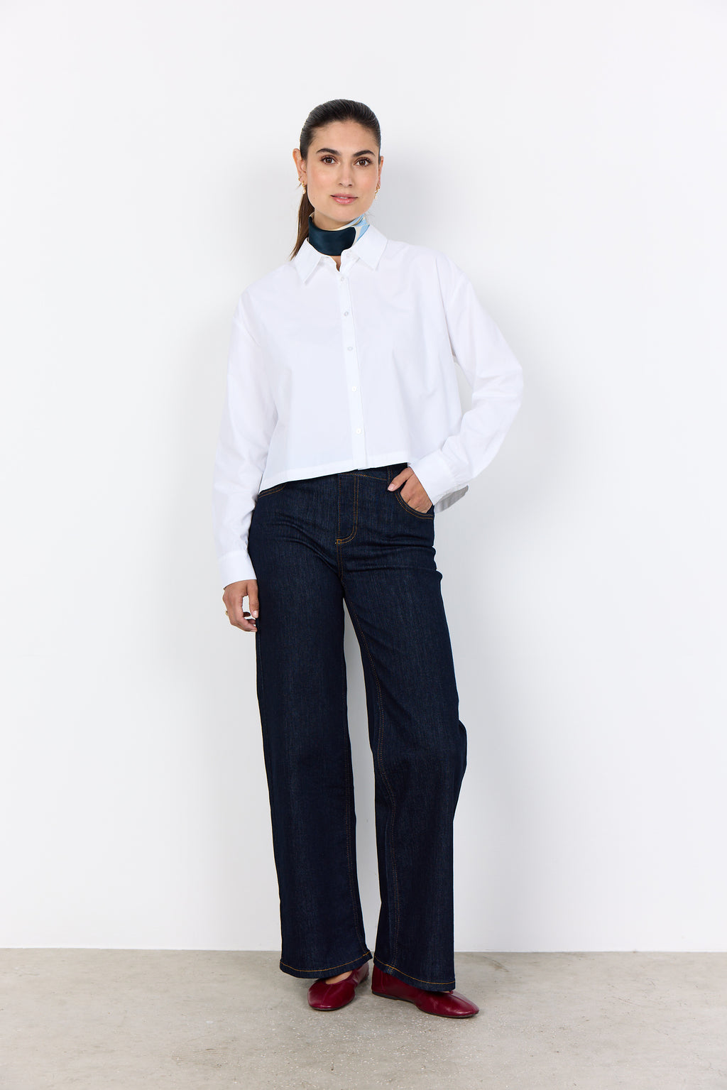 Netti Cropped Button-Down Shirt