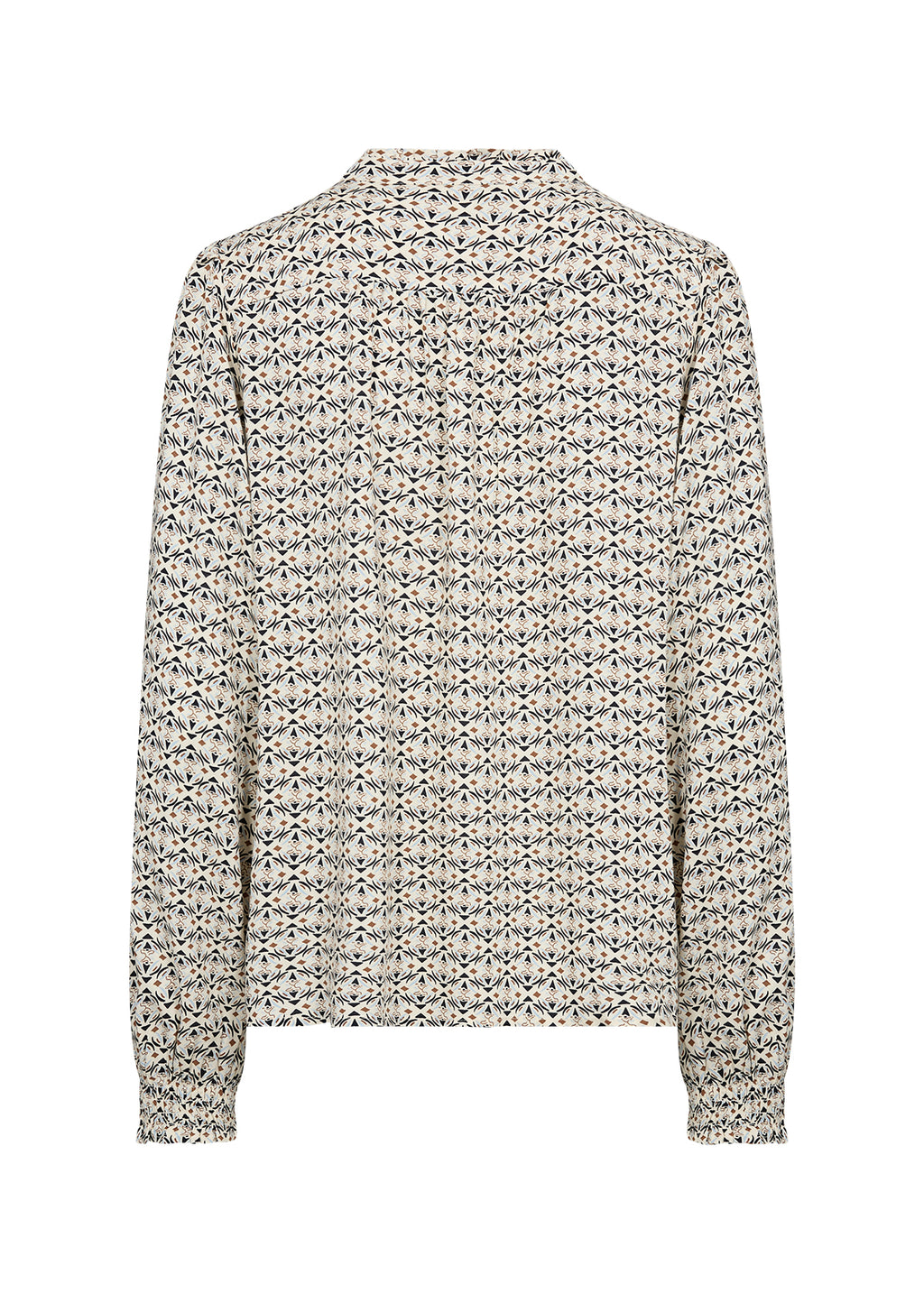 Bellua Mandarin Collar Geo Print Blouse